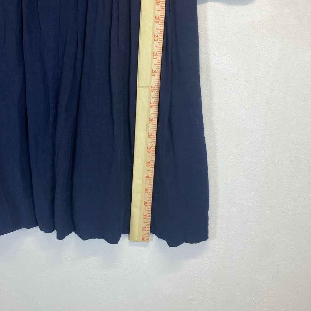 Anthropologie Parameter Dress Women Navy Blue V-Neck Zip Front Size 4 Pleated - Picture 7 of 16